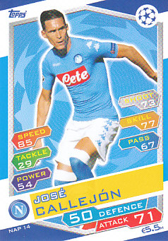 Jose Callejon SSC Napoli 2016/17 Topps Match Attax CL #NAP14